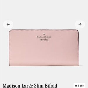 Kate Spade Blush Pink Slim Bifold Wallet Used